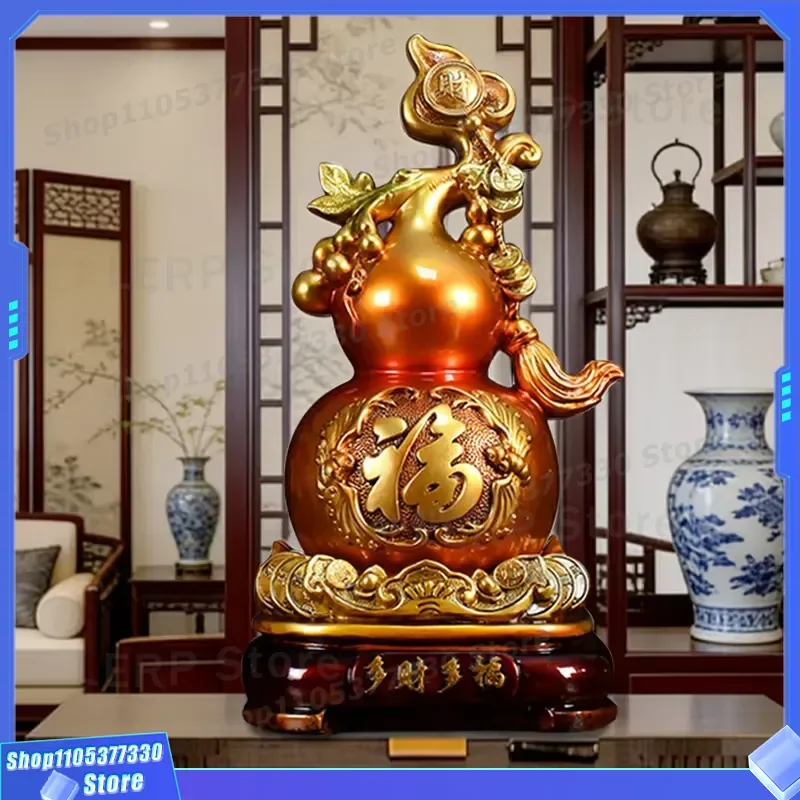 Natural Gourd Feng Shui Decor for Home Office Entrance Lucky Ornament Housewarming Gift Company Opening Decoration Hanging
