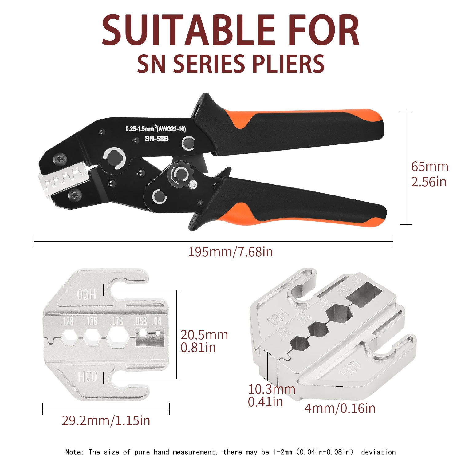 Crimping Tool Pliers Crimp Jaw Set,4mm slot jaws,SN-58B/02C/2546B/2549 /06/-6/06WF/03H,used for crimping terminals