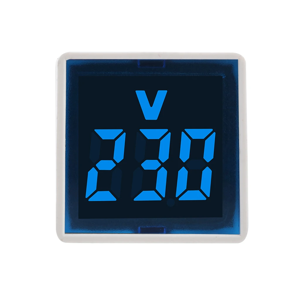 Mini Universal Square Voltmeter LED Digital Voltmeter Ammeter AC 50-500V Voltage Current Indicator Car Volt Amp Tester Detector