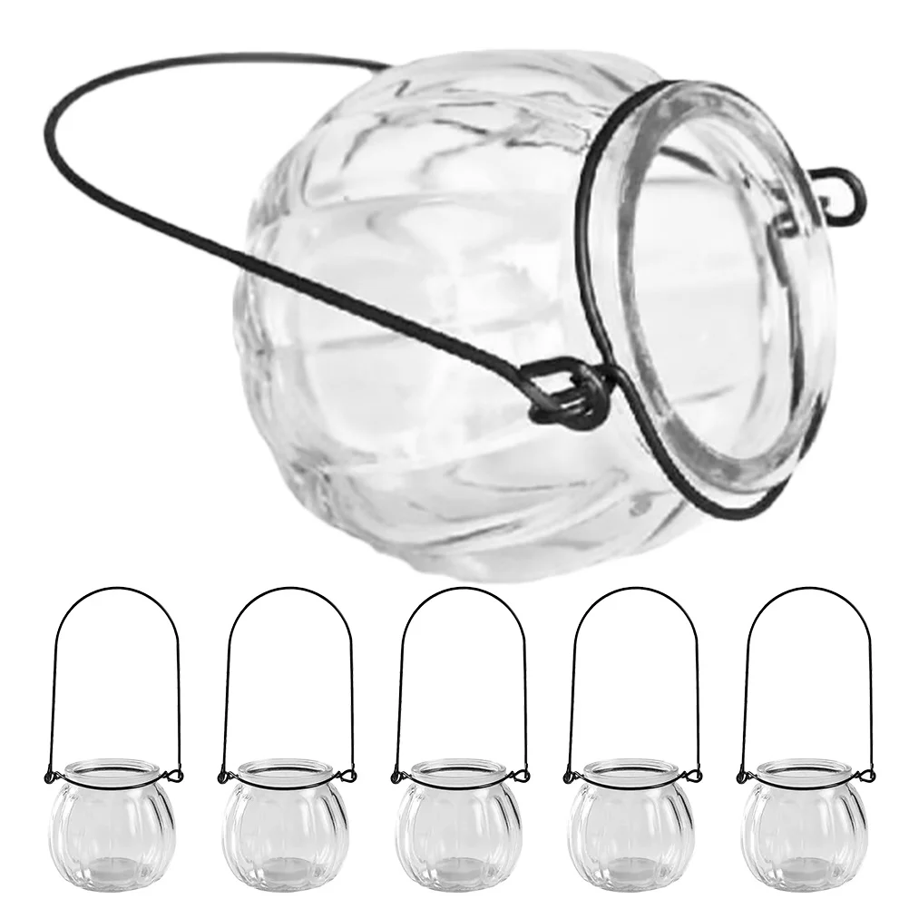 

6Pcs Clear Glass Hydroponic Wall Planters Hanging Vases for Indoor Air Plants Propagation and Home Decoration Hanging Wall Vase