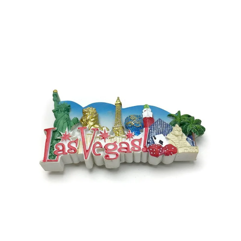 USA Landmarks Fridge Magnet 3D Resin - Las Vegas Souvenir with Statue of Liberty/Eiffel Tower/Pyramid Home Decor Items
