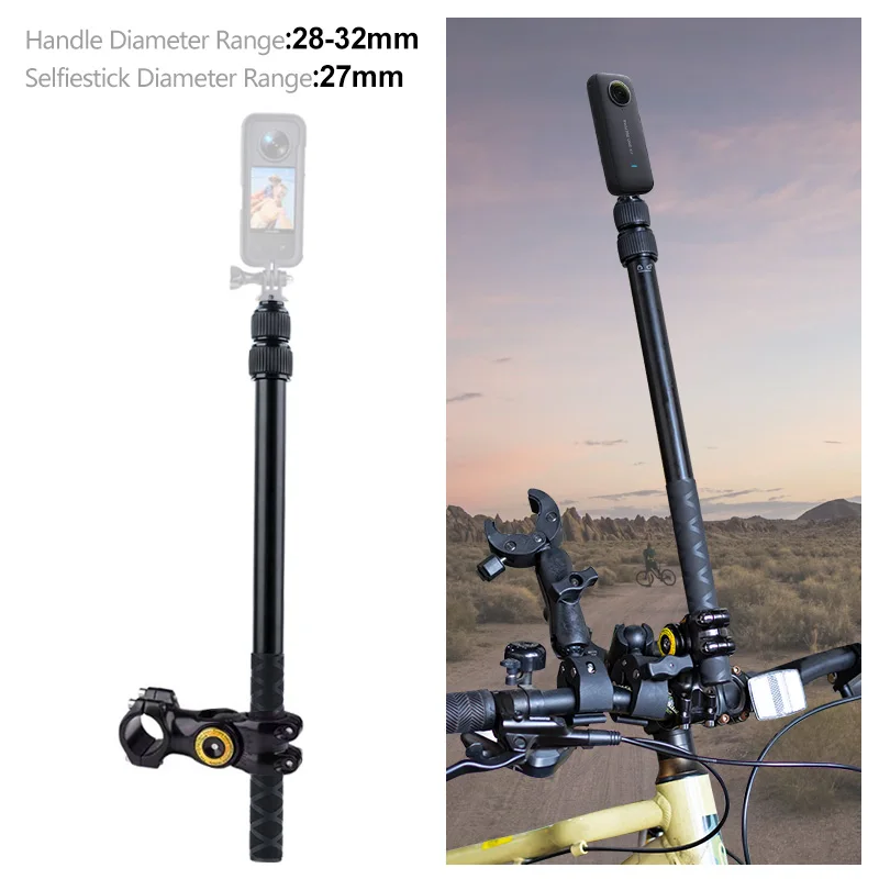 Motorbike 115cm Extension Rod Pole Selfie Stick Telescopic For Cycling DJI Gopro Mobile 3 4 Action Camera Gimbal Accessories