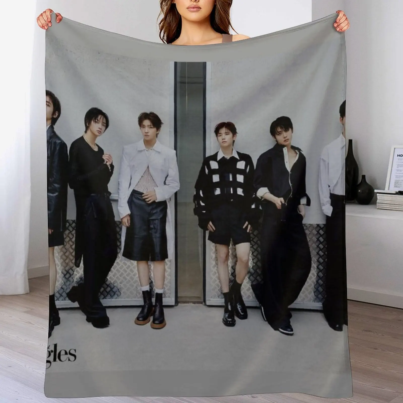 

BOYNEXTDOOR black and white hot sexy concept kpop boy group members poster JAEHYUN, SUNGHO, RIWOO, TAESAN, LEEHAN, Throw Blanket