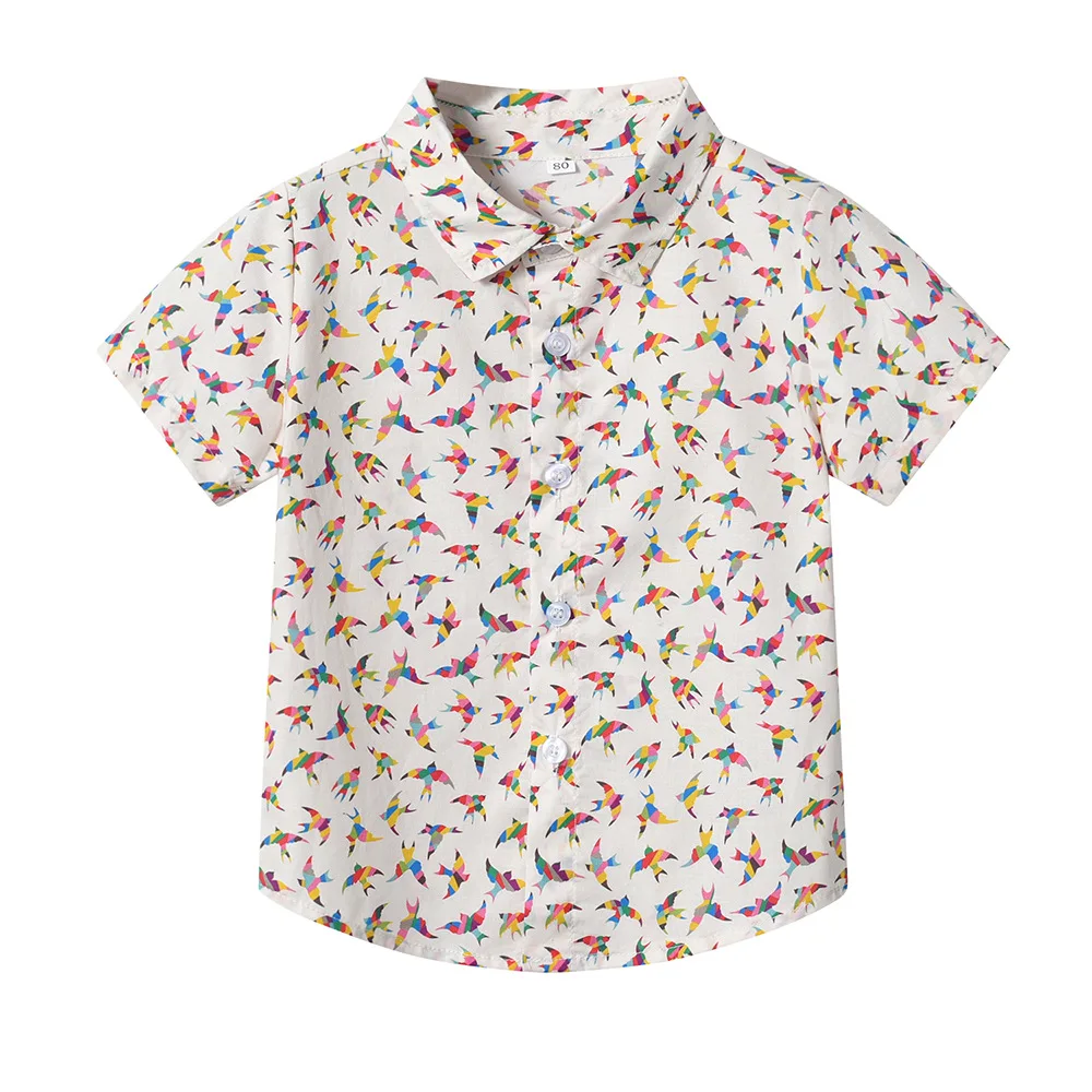 

Boys Shirts Short Sleeve Tee Fashion Shirt Summer Beach Tops Loose Casual Kids Costumes Vacation Lapel Boy Shirts Hawaiian Shirt