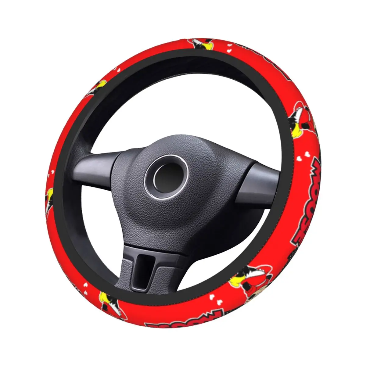 38cm Car Steering Wheel Covers Mickey Mouse Minnie Elastic Braid On The Steering Wheel Cover Car-styling Car Accessories