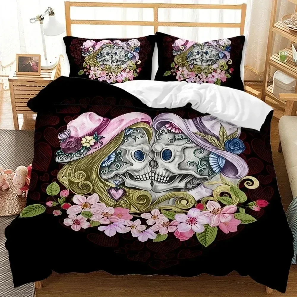 3D Print Sexy Beauty Skeleton Girl Bedding Set 3d Duvet Cover Cover Twin Queen King Single Size Luxury Fashion