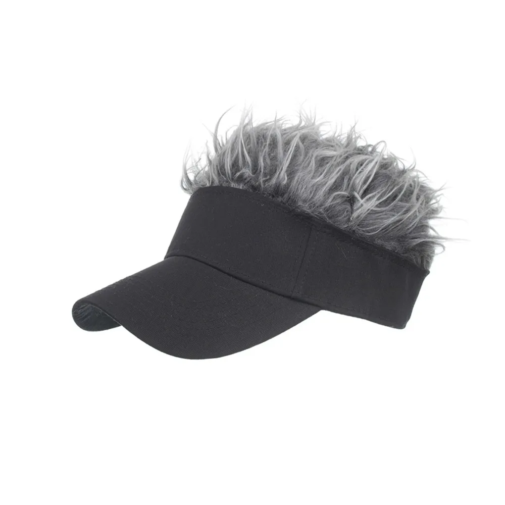 Practical Attached Fake Hair Wig Baseball Cap Sun Protection Brim Fake Hair Visor Hat Sun Visor Cap For Women