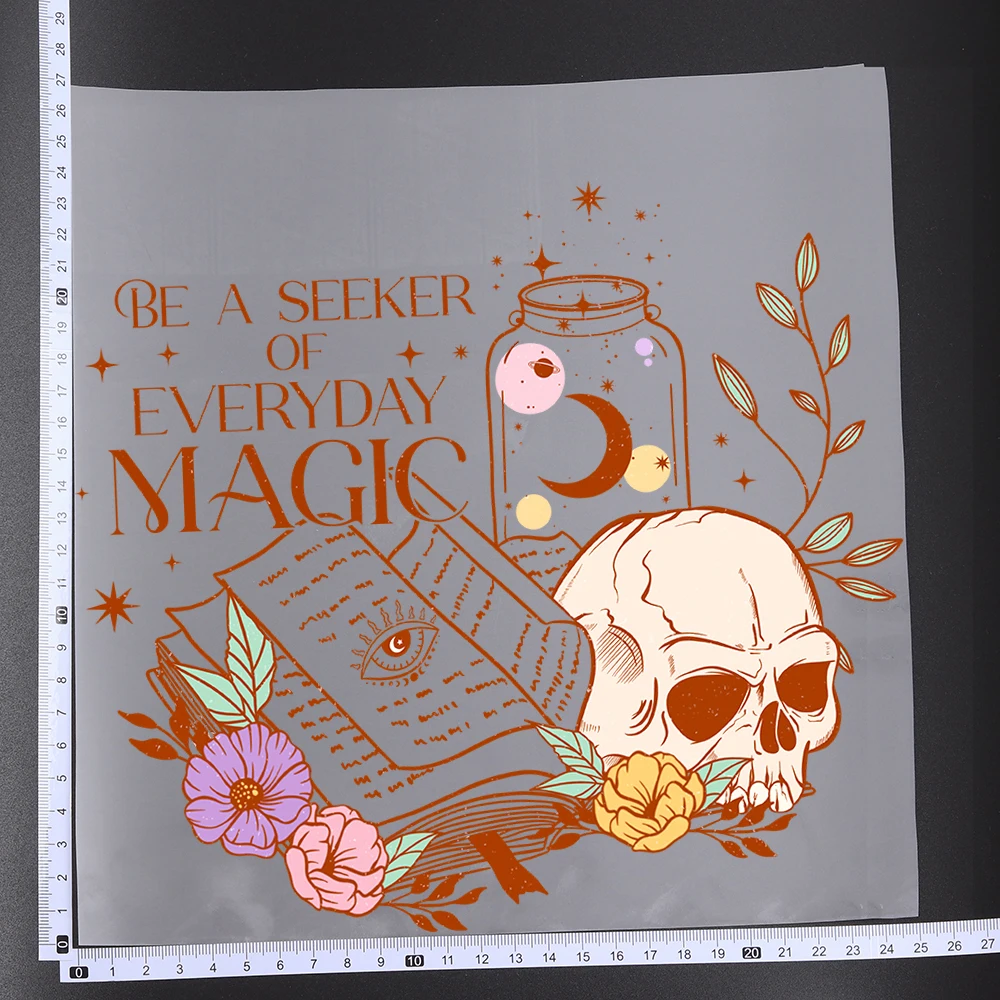 Mysterious Summer Night Snake Cat Transfer Patches For Clothes Applqiues DIY A-Level Washable T-shirts Iron-on Thermal Stickers
