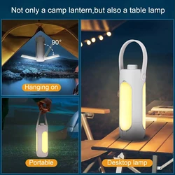 Lâmpada de barraca de grande capacidade com bateria de 2000mAh Luz de acampamento LED de grande capacidade de emergência