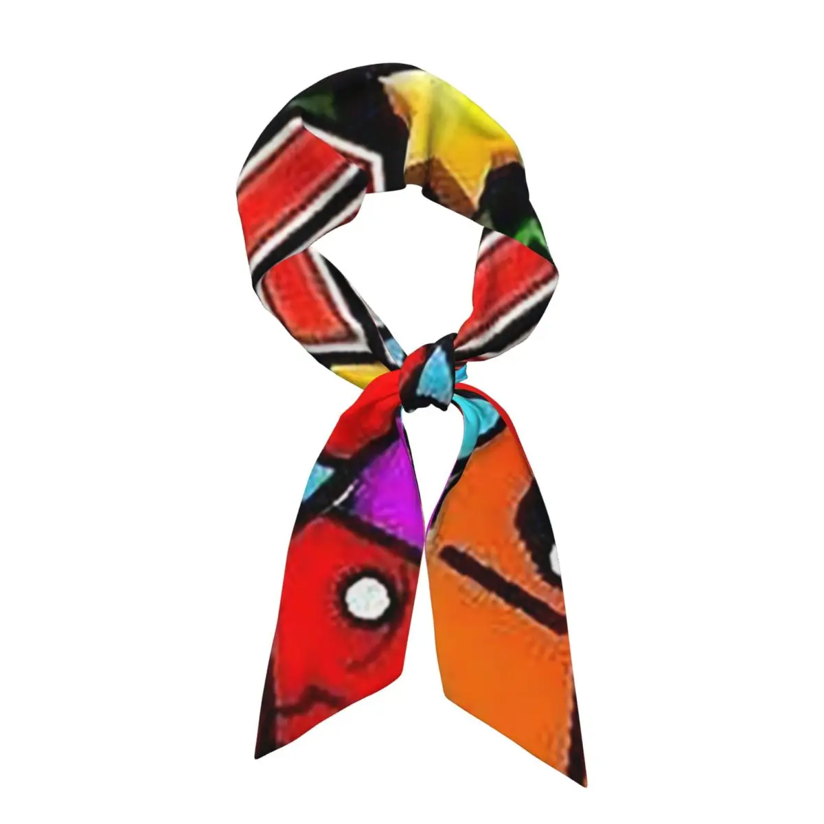 Video Game Geometry Dash (7) Women Long Narrow Scarf Soft Skinny Scarf Multi-use Neck Head Wrap for Office Daily Party