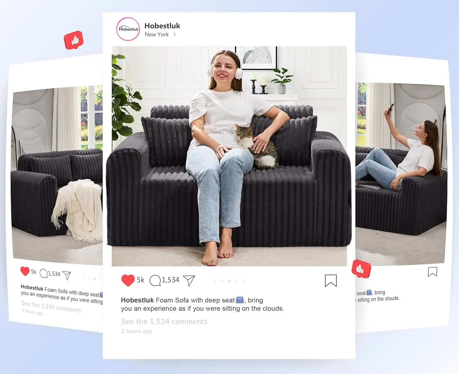 [الأسهم المحدودة! ]أريكة أريكة إسفنجية بمقعدين بمقعدين للمساحات الصغيرة، أرائك مريحة مع غطاء قابل للإزالة، أريكة فروي مع وسادة