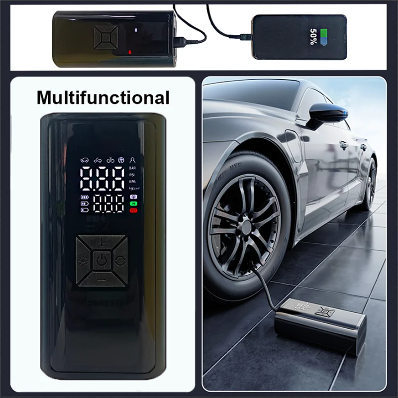 

Electric Inflation Pump 2 In 1 Car 12V Inflation Lithium Battery Charging And Inflation Wired And Wireless Electric Air Pump