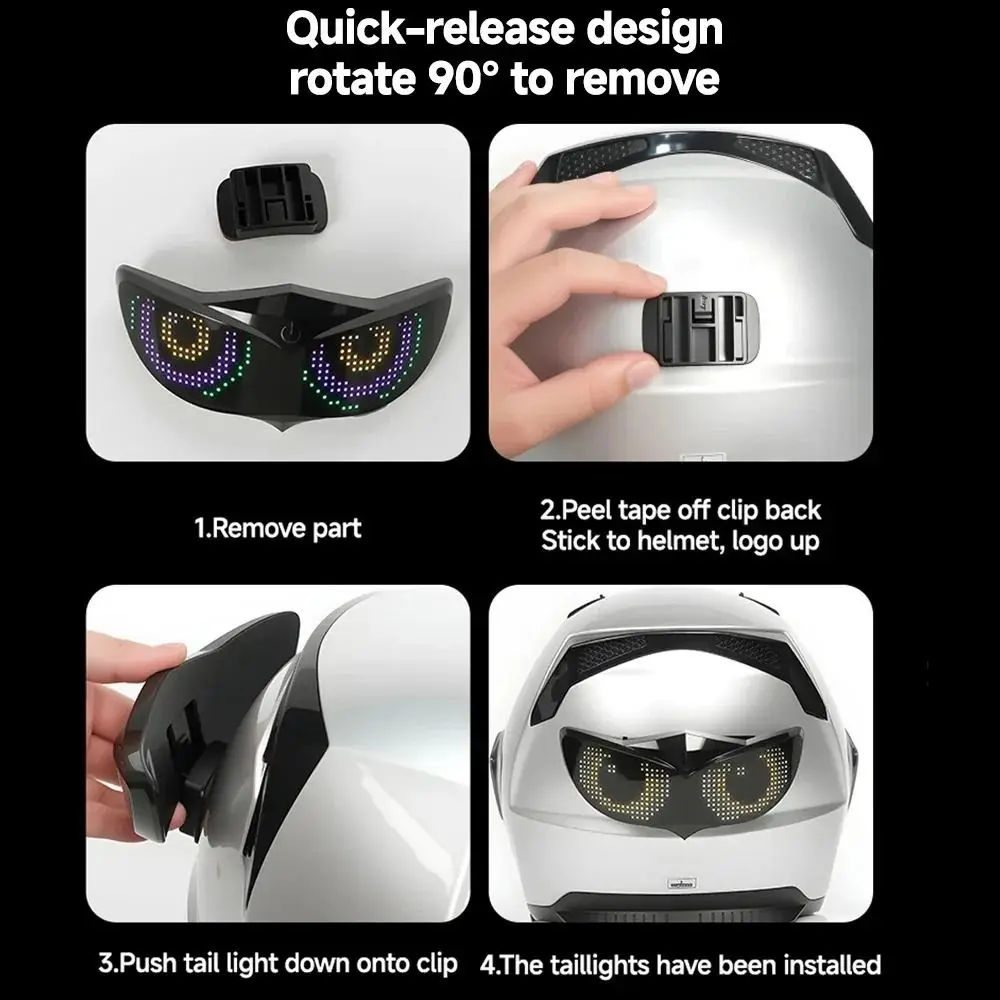 PC Helmet LED Light Devil Eye Shape LED Light Source Safety Warning Light Waterproof Shell Glow Lighting Effect
