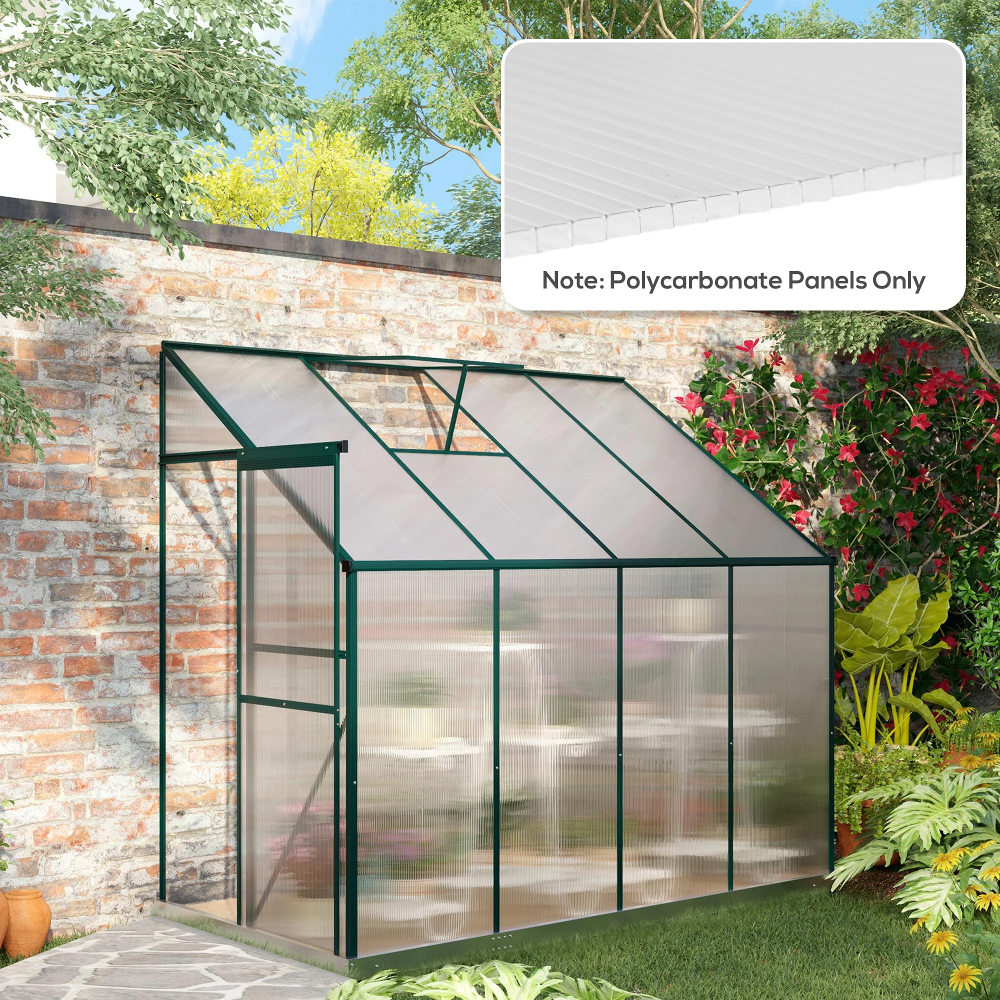 14 PCs Twin-Wall Polycarbonate Greenhouse Panels, 4' x 2' x 0.16