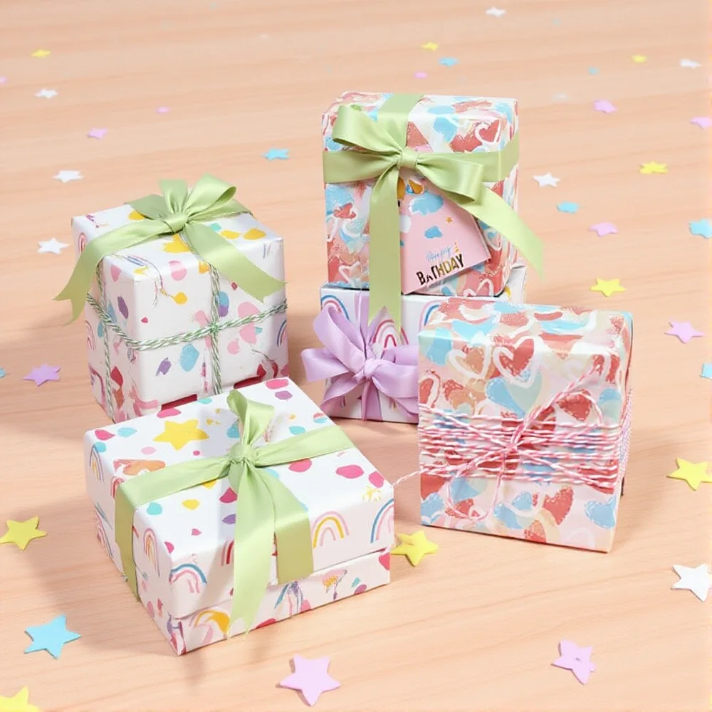 Valentine's Day Gift Wrapping Paper DIY Craft Paper Birthday Gift Wrapping Paper Colorful Rainbow Love DIY Bag Book Paper Decora