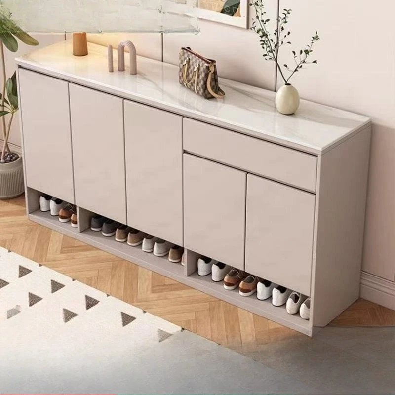 Sintered stone living room integrated solid wood sideboard, kitchen household storage and dish cabinet