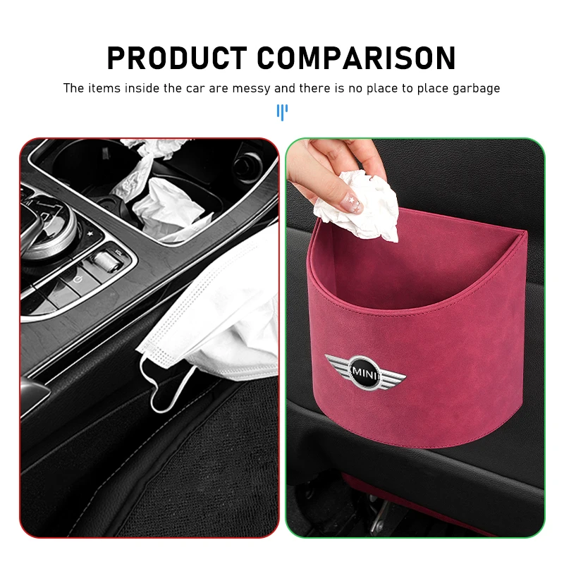 Universal Car Storage Box Storage Case Sundries Trash Can Bin For MINI Cooper One JCW Clubman Countryman R55 R56 F55 F56