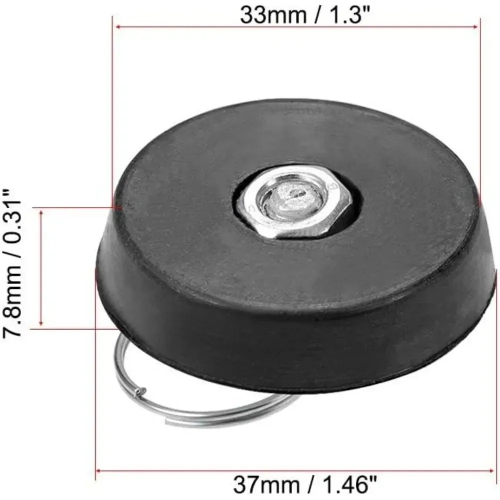 Rubber Sink Plug Drain Plug Accessory 35mm with Ring, Suitable for Bathtub, Kitchen, Bathroom 3 Pieces