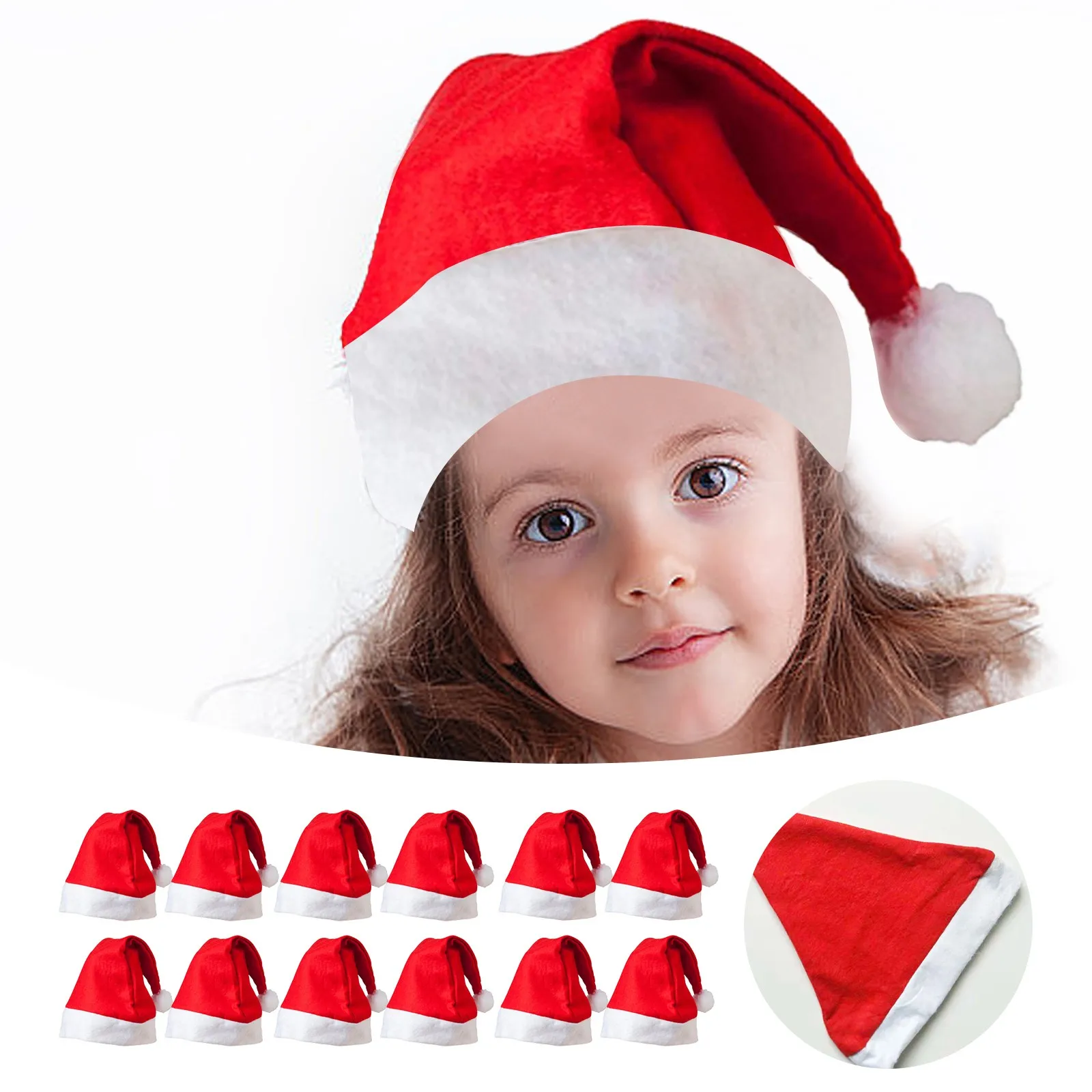 

Santa Hat For Kid Boys Girls Christmas Hat Bulk Xmas Holiday Velvet Hat For Children New Year Festive Holiday Party 2024