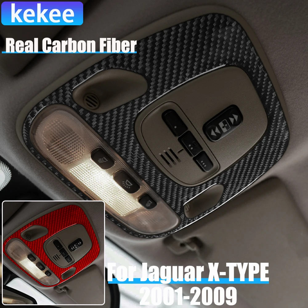 

Автомобильные аксессуары из настоящего углеродного волокна, световая панель для чтения, декоративная накладка, мягкая наклейка для Jaguar X-TYPE X400 2001-2009