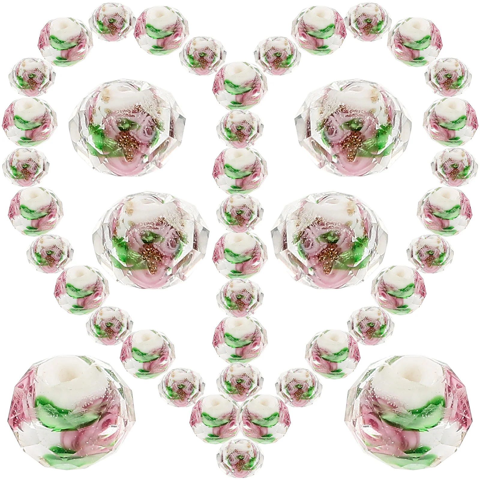 

40Pcs Flower Pattern Loose Beads Colored for DIY Bracelet Jewelry Making Craft Materials Azure Stone Beads DIY Azure Stone Bead