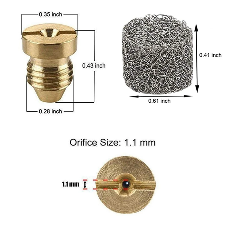 Nosel ujung meriam busa 12X untuk Lance busa salju 3000 Psi 1.10Mm ujung nozel sekrup Orifice dengan Filter jaring