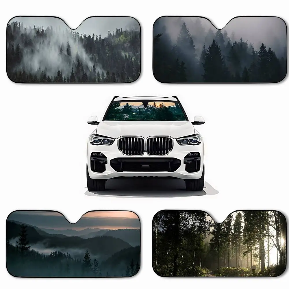 Forest Car SunShade Windshield Funny Sun Shade Foldable UV Ray Sun Visor Protector Sunshade For Front Window