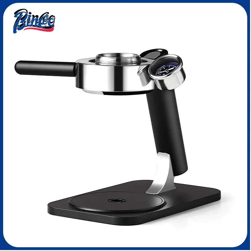 BINCOO Portable Coffee Machine Stand, 58mm Knock Box Holder with Pressure Gauge,Espresso Accessory Rack for H1/H2 PRO,