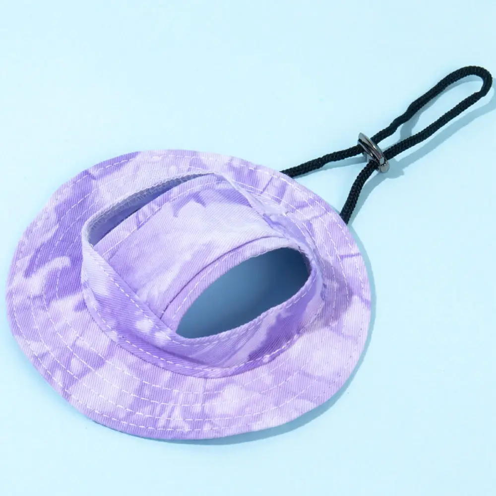 Dog Cat Fisherman Hat Adjustable Chin Strap Sun Protective Cap Outdoor Walking Pet Headwear Comfortable Breathable Design