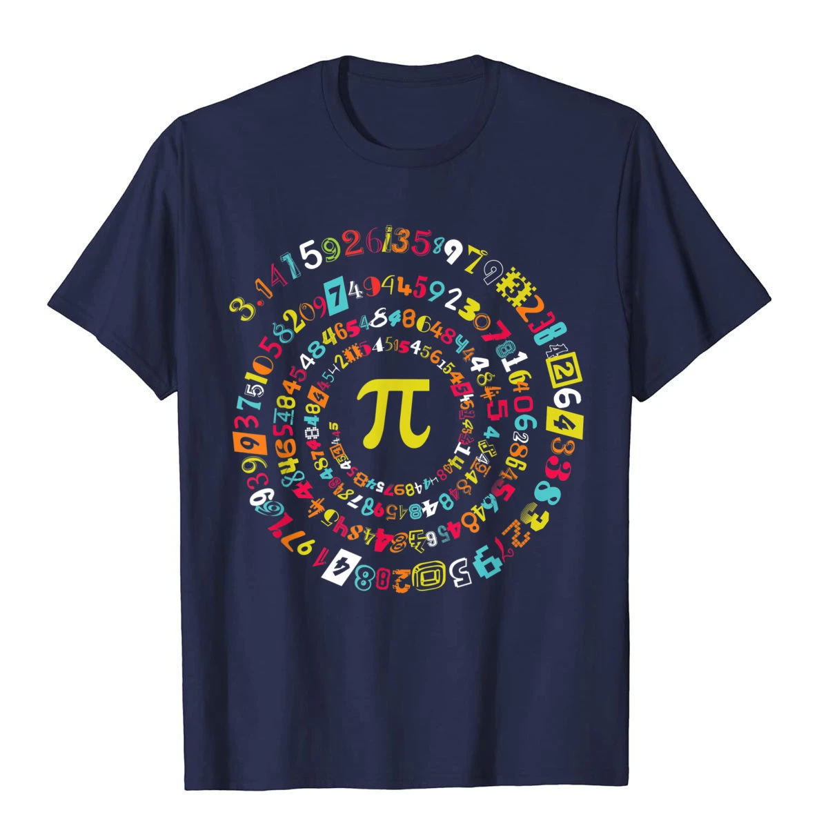 Funny Pi Day Shirt Spiral Pi Math Printing Tee For Pi Day 3.14 T-Shirt cotton T-Shirts All-Match T Shirts Simple Style For Men