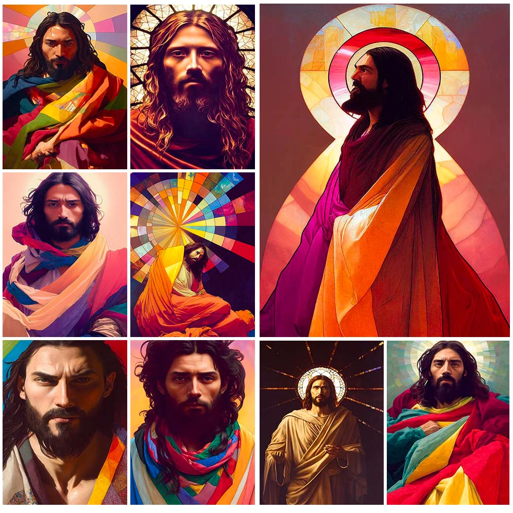 

Jesus Portrait Religion Christianity Wall Pictures For Living Room Nordic Poster Wall Art Canvas Painting Home Decor Unframed