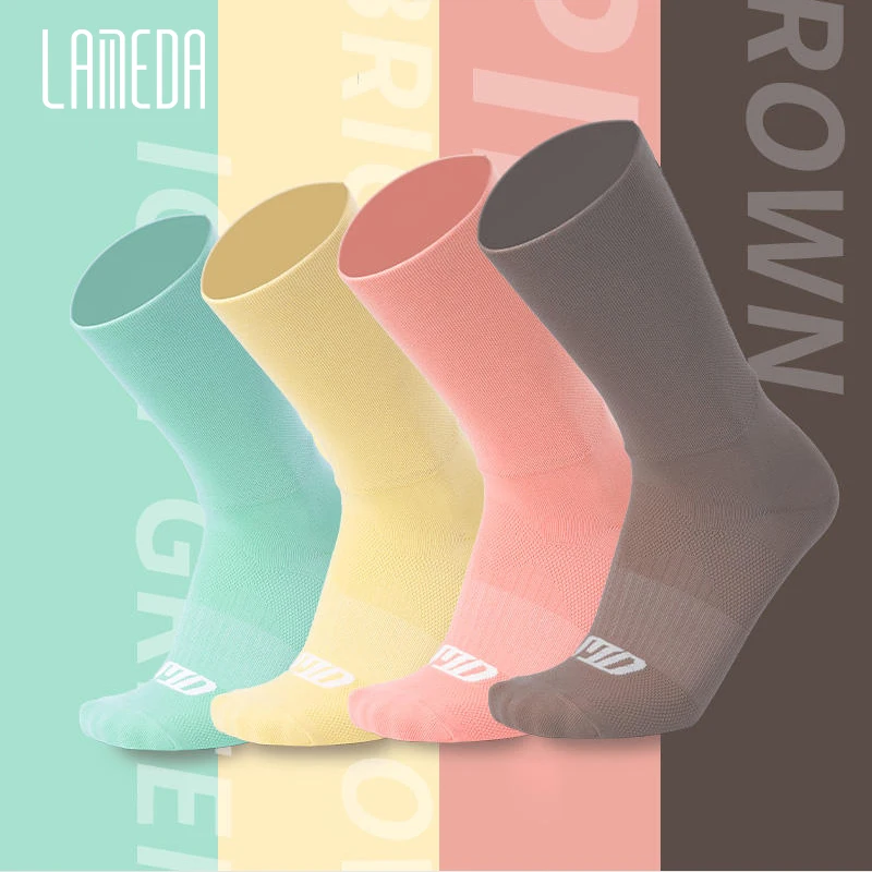 LAMEDA Women Cycling Socks Reflective Outdoor Sportswear Running Socks Breathable Bicycle Biking Racing Socks Bike Accessories