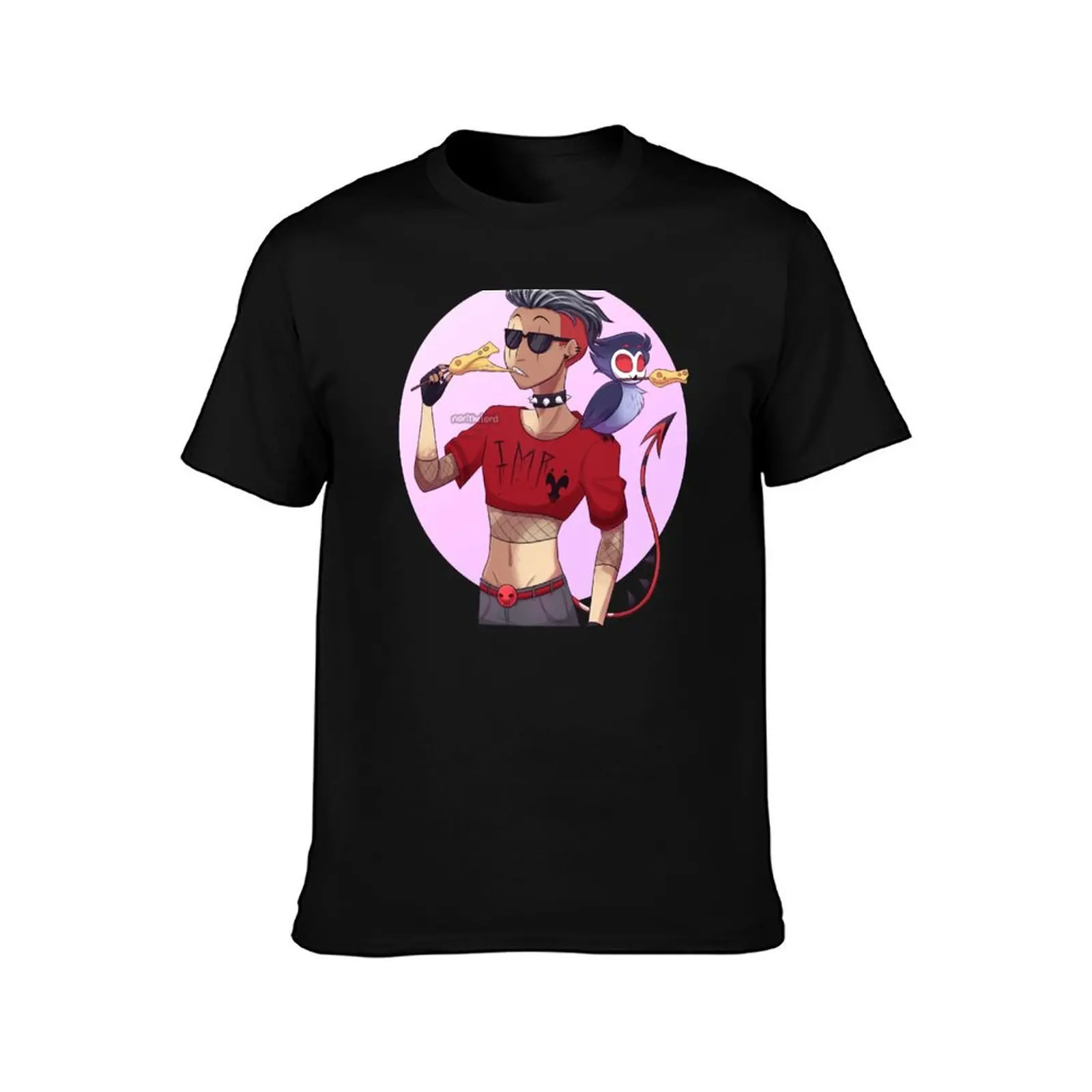 Human Blitzo & Owl Stolas T-Shirt Summer Casual Cotton Tee Oversized Streetwear Tops Vintage Graphic Print Unisex Men Women