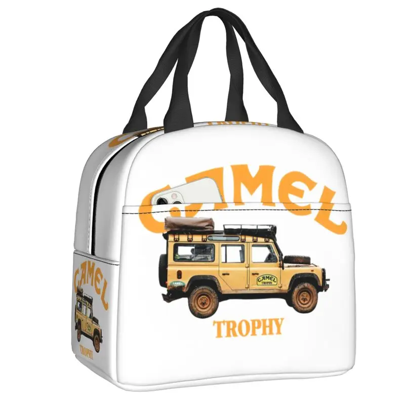 Bolsa de almuerzo con aislamiento Camel Racing Service para la escuela, refrigerador impermeable, fiambrera térmica, bolsas de mano para contenedor