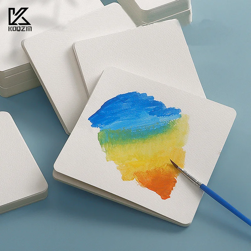 50/25Sheets Square/Round Watercolor Paper Water Color Paper Postcard For Painting School Kids Sketching Draw