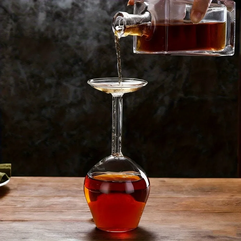 Creative Design Inverted Red Wine Inverted High Footed Red Wine Glass High Borosilicate Glass Cocktail Glass Creative Gift