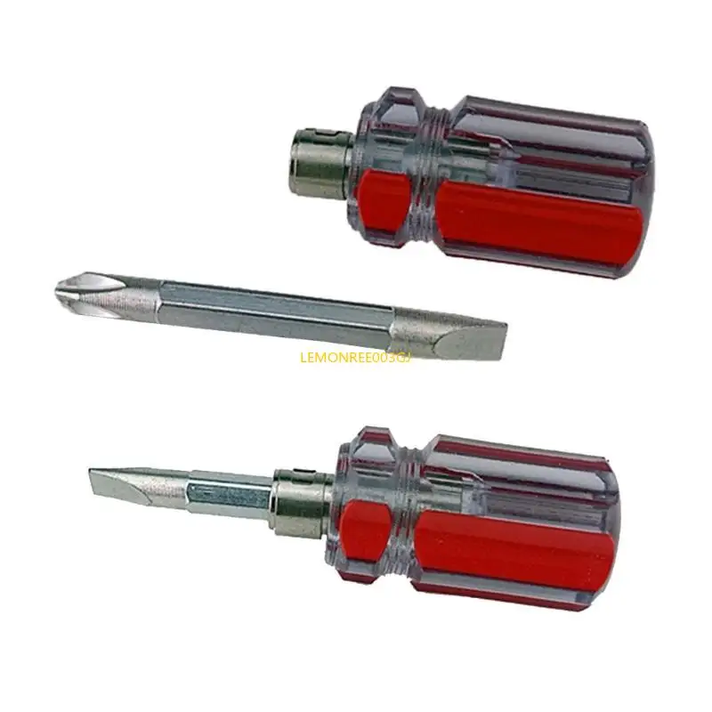 M4YC 2PCS Компактные многофункциональные двойные плоские и скрещивают головки мини -отвертки для дома и профессиональных