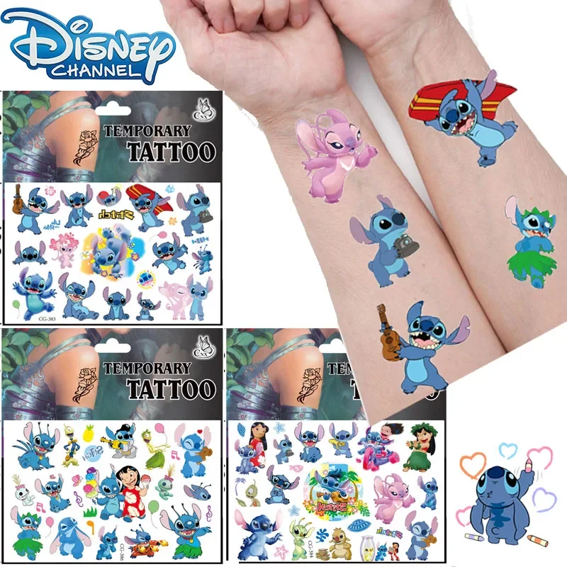 Disney Stitch Tattoo Stickers Steedy Cartoon Character Tattooes Sticker Children\'s Water Transfer Disposable Accessories