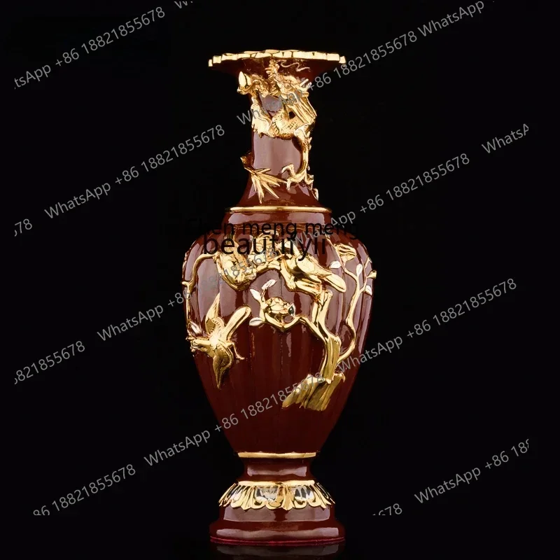 DD  yj Copper Gold Dragon Vase Ornaments Vase Buddha Worship Buddha Utensils Flower Arrangement Home Living oom Decorations