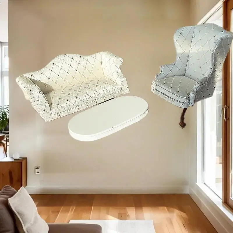 1: 12 Dollhouse Miniature Plush Rug Set, Model Photography Prop, Kid's Pretend Play Toys, Doll House Tiny Decor Presents