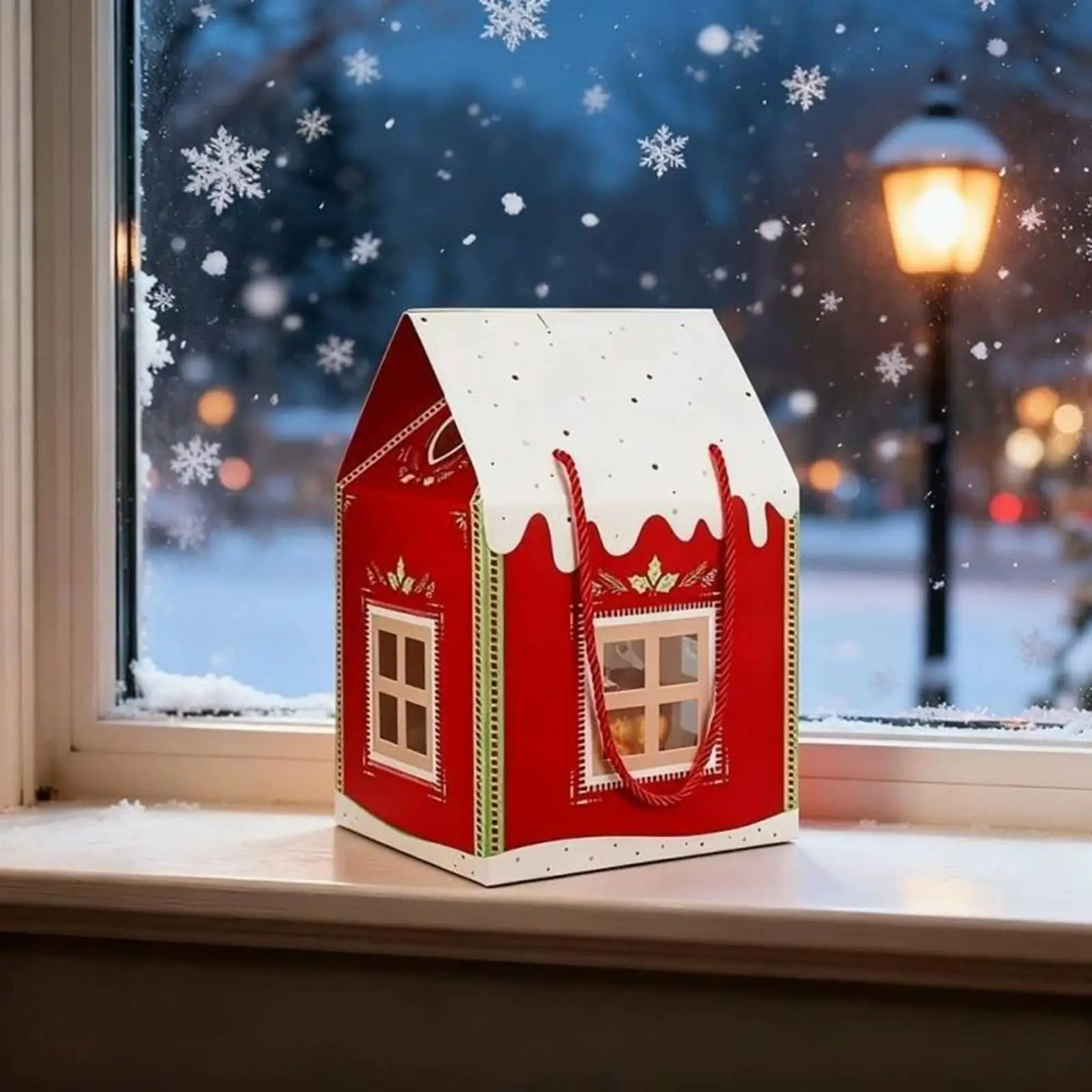 1PCS Weihnachten Süßigkeiten Geschenk Box Weihnachten Ornamente Weihnachten Cookie Boxen Haus Geformt 3D Box Bäckerei Cottage Für Schokolade Snacks