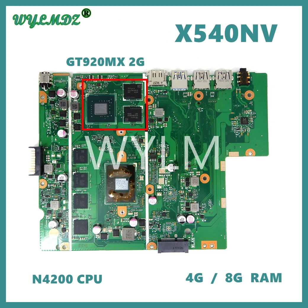 

X540NV Mainboard For ASUS X540NV X540N D540NV F540NV A540NV R540NV X580NV Laptop Motherboard N4200 CPU 4GB/8GB-RAM GT920MX-V2G