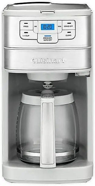 Stainless Steel Automatic Grind and Brew 12-Cup Coffeemaker with 24-Hour Programmability, 1-4 Cup Setting and Glass Ca