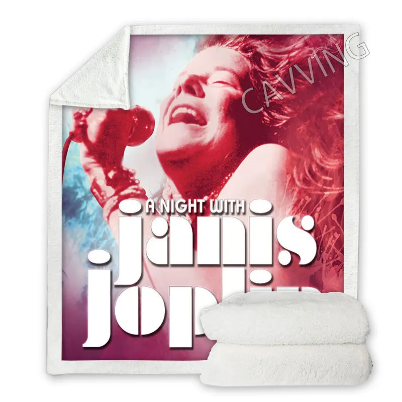 Janis Joplin 3D Printed  Sherpa Blanket Rectangle Blanket Textiles Fleece Wearable Blanket Throw Blanket  Home Decor