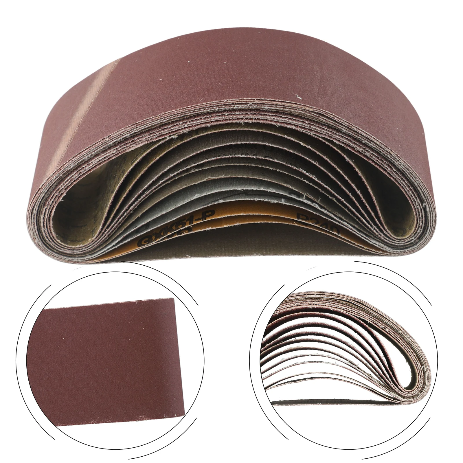 12pcs 75X457mm Sanding Belt 60-400 Grits Abrasive Band Sanding Screen Belt Soft Cloth For Wood Soft Metal Polishing Tools