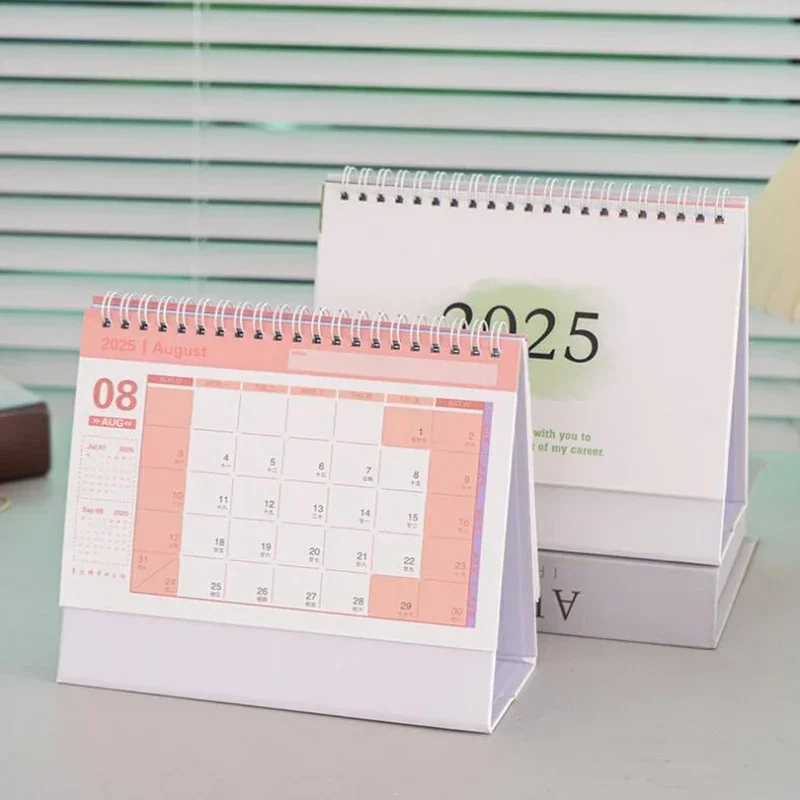 Large 2025 Desk Calendar Kawaii To Do List Simple Coil Calendar Desk Decor Daily Planner Time Manegement Schedule Organizers