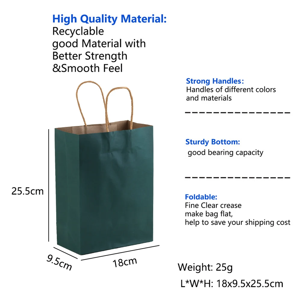 2/5/10pcs Colorful Kraft Paper Bags DIY Multifunction Paper Bag with Handles Festival Christmas Gift Packing Pouch Shopping Bags