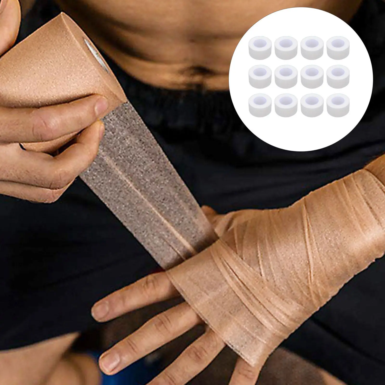 

12 Rolls Medical Tape Adhesive Wound Care Fixing Tape Tearable Lightweight Breathable Low Sensitization Skin Friendly Surgical