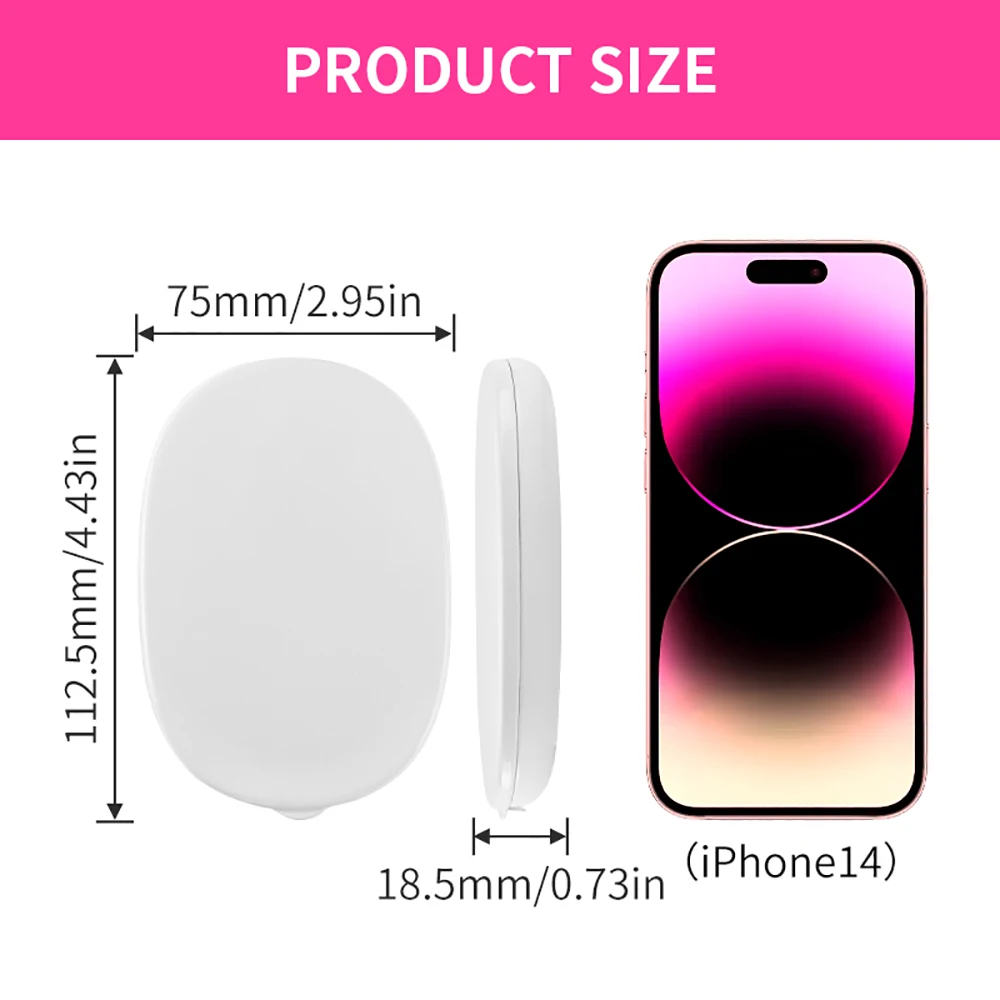 Missmeca-Miroir de Voyage avec Lumière, Rechargeable, Grossissant Compact 1x/10x, de Poche à Intensité Réglable, 2 Faces