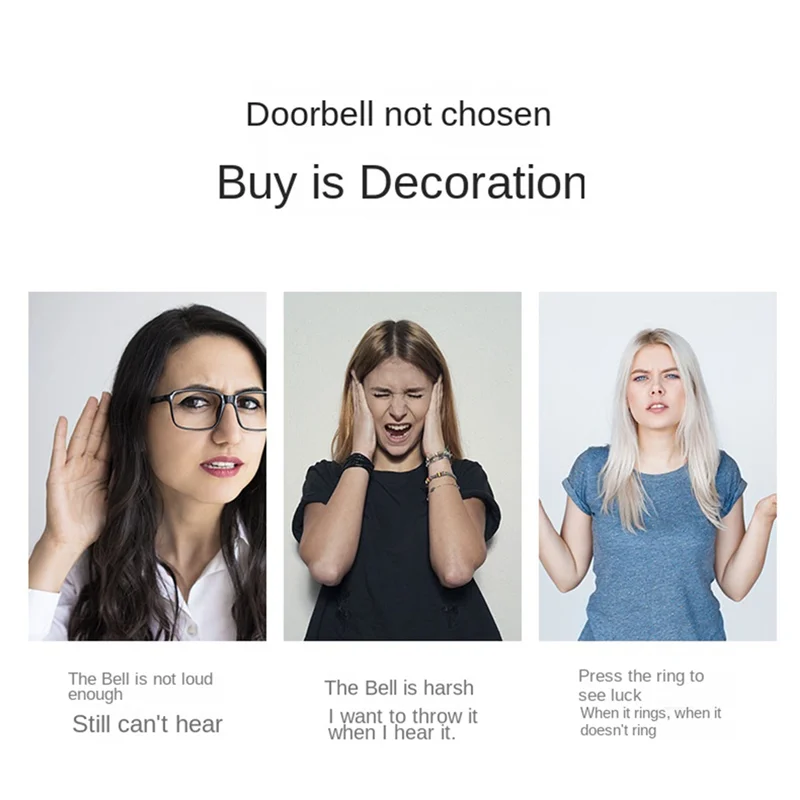 مقاوم للماء جرس الباب الذكي جرس الباب اللاسلكي IP68 جرس الباب المنزلي ذكي 38 أغنية 4-Level التحكم في مستوى الصوت-ABJU